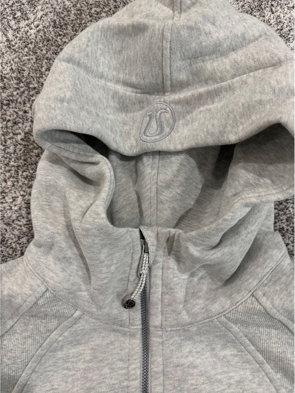 lululemon Scuba Oversized Half-Zip Hoodie M/L – Heathered Light Gray – NWT - Picture 3 of 5